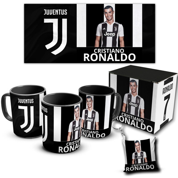 Caneca porcelana personalizada Cr7 Ronaldo Juventus + KIT #2