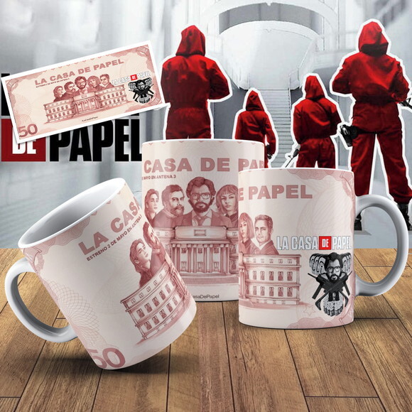 Caneca porcelana personalizada La Casa de Papel #1
