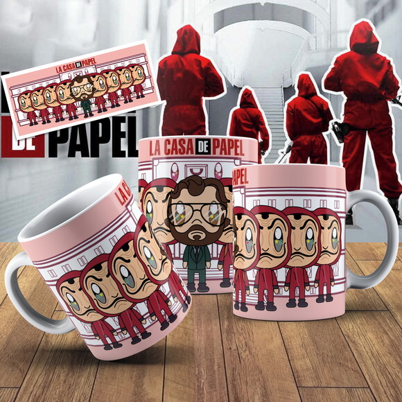 Caneca porcelana personalizada La Casa de Papel #4