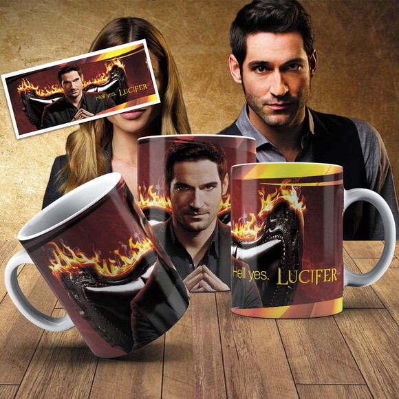 Caneca porcelana personalizada Lúcifer + Cx #1!!!