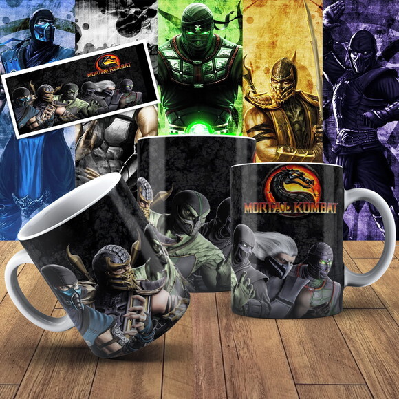 Caneca porcelana personalizada Mortal Kombat + Cx #1!!!