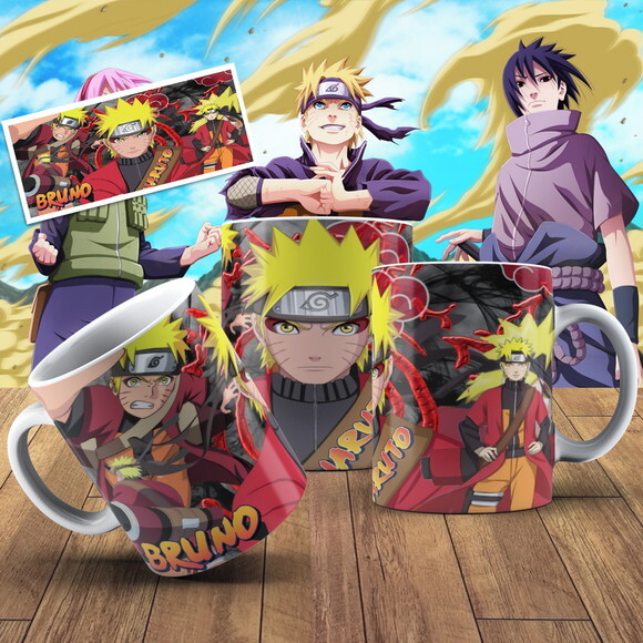 Caneca porcelana personalizada Naruto + Cx #2!!!