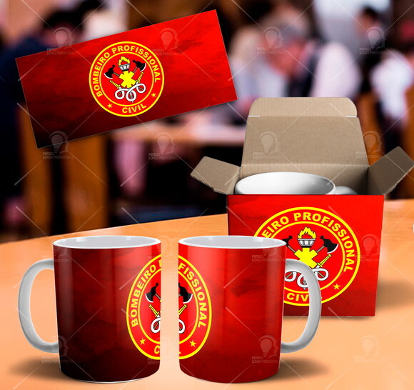 Caneca Profissão Bombeiro Resgate Salvamento+ Caixinha