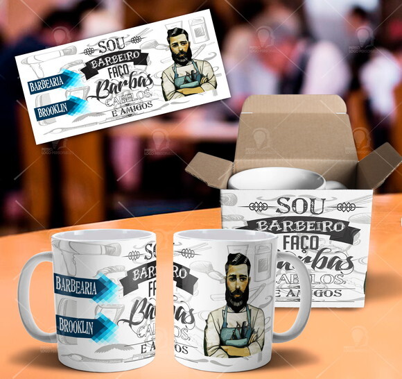 Caneca Profissão Barbeiro + Caixinha
