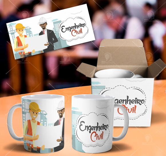 Caneca Profissão Engenheiro Civil + Caixinha