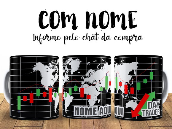 Caneca Profissão Day Trade com Nome - Mod 001