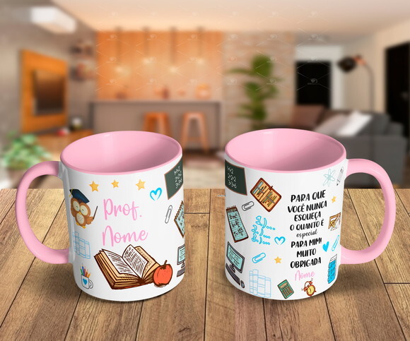 Caneca Profissão Professora + Kit Agenda com Nome