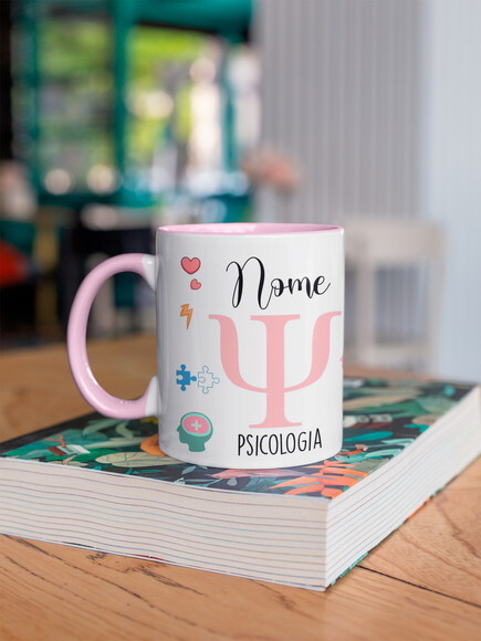 Caneca Profissão Psicologia + Kit Agenda com Nome