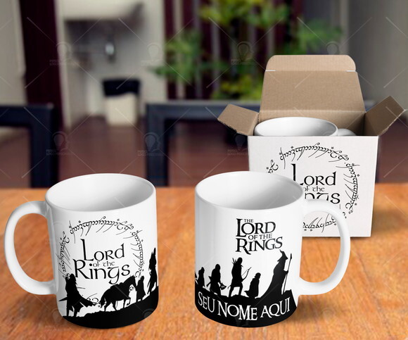 Caneca Senhor Dos Anéis The Lord Of The Rings Com Seu Nome