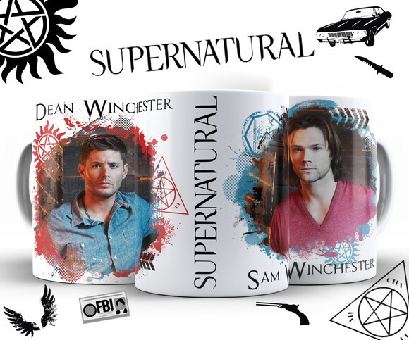 Caneca Série Supernatural Dean e Sam winchester