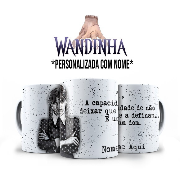 Caneca Série Wandinha com Nome Personalizado
