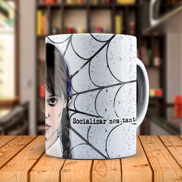 Caneca Série Wandinha com Nome Personalizado