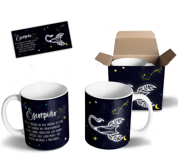 Caneca Signo Escorpião Personalizada Com Nome + Caixa