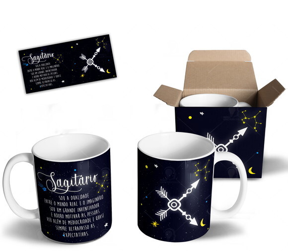 Caneca Signo Sagitário Personalizada Com Nome + Caixa