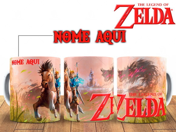 Caneca The Legend of Zelda com Nome Personalizado