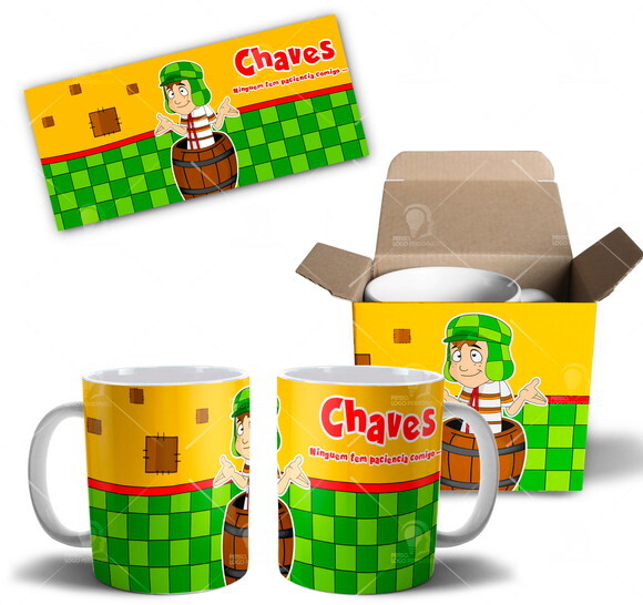 Caneca Turma do Chaves + Caixinha Personalizada