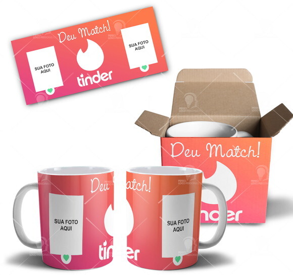 Caneca Tinder personalizada com Foto + Caixinha