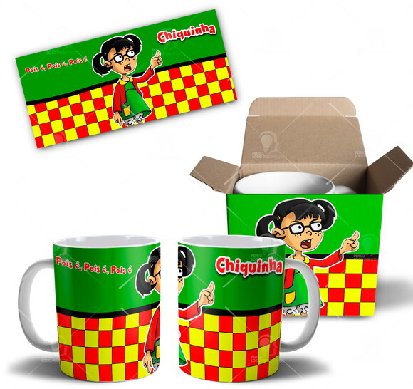 Caneca Turma do Chaves Chiquinha + Caixinha Personalizada