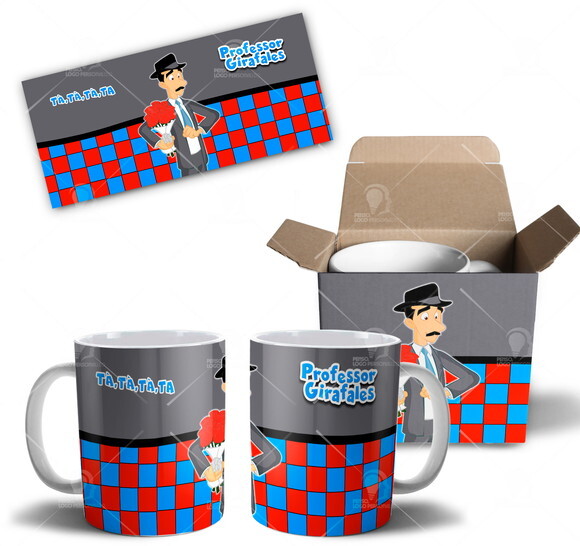 Caneca Turma do Chaves Professor Girafales + Caixinha