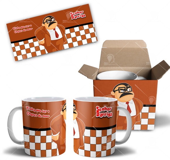 Caneca Turma do Chaves Seu Barriga + Caixinha