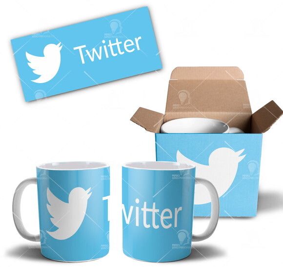 Caneca Twitter personalizada redes sociais + Caixinha