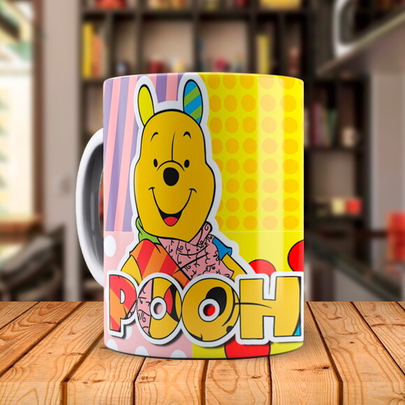 Caneca Ursinho Pooh + Kit Personalizado com Nome