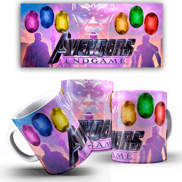 Caneca Vingadores Avengers End Game + Caixinha Mod003