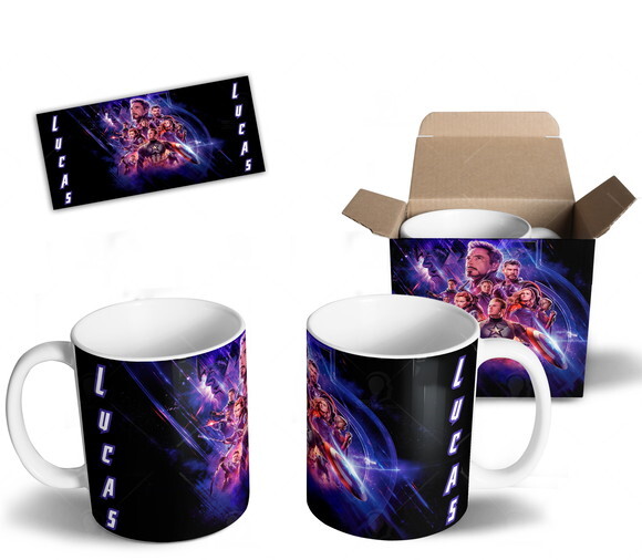 Caneca Vingadores Avengers Guerra Infinita Com Nome