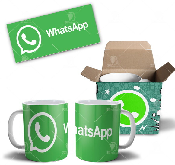 Caneca Whatsapp Personalizada Redes Sociais + Caixinha