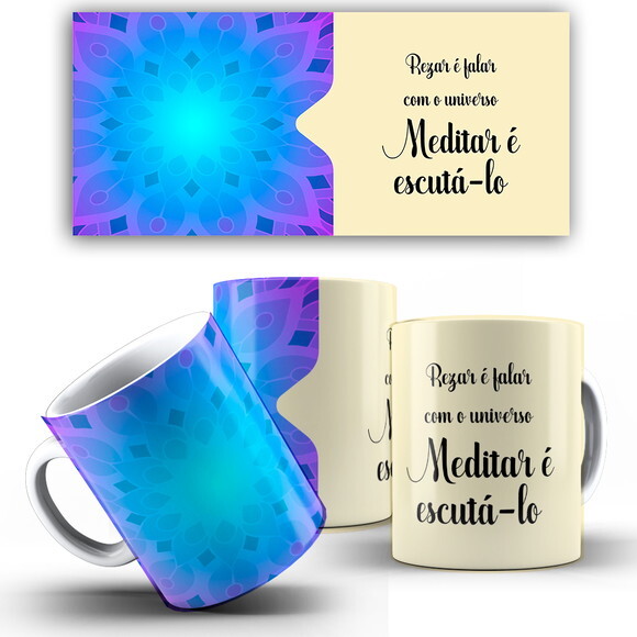 Caneca Yoga Meditação Namastê + Caixinha M01