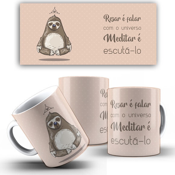 Caneca Yoga Meditação Namastê + Caixinha M02