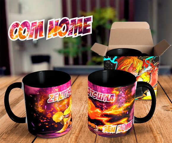 Caneca Zenitsu Demon slayer com Nome