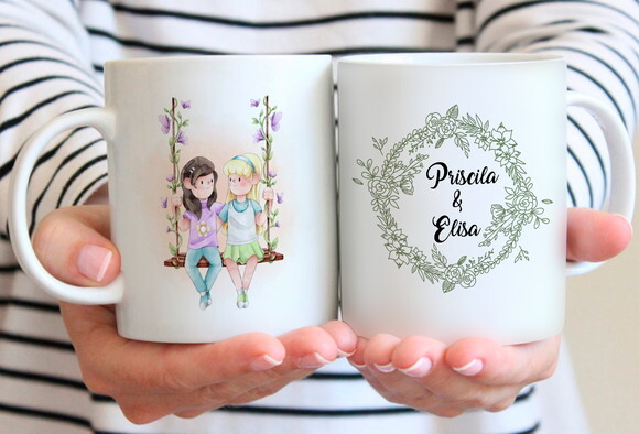 Kit 2 Canecas - Melhor Amiga Amigas Best Friends