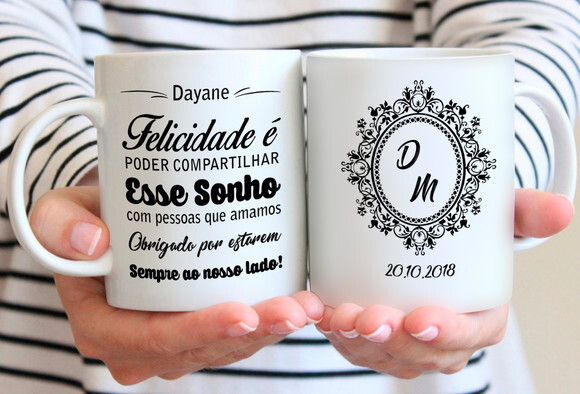 Kit 2 Canecas - Padrinho e Madrinha Casamento - Mod 005