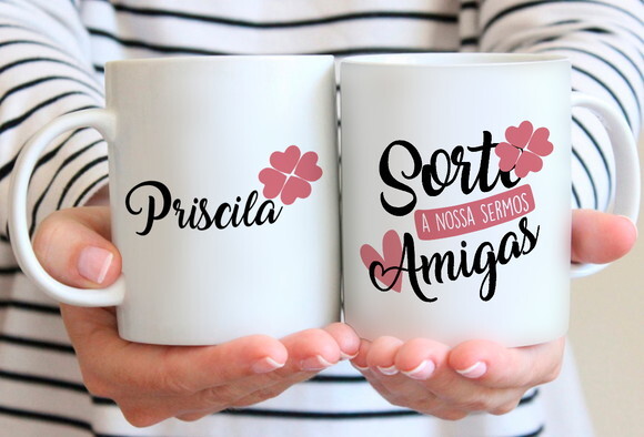 Kit 2 Canecas - Sorte a nossa sermos Amigas Best Friends