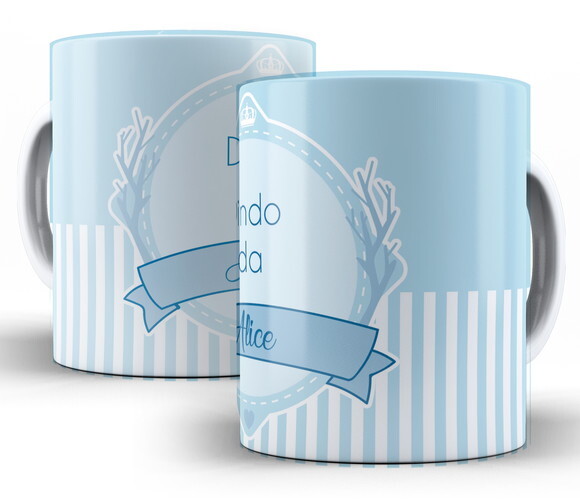 Kit 2 Canecas Dindo e Dinda Batizado - Mod 003