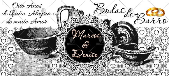 Kit 2 Canecas Mágicas Bodas de Barro + Caixinha