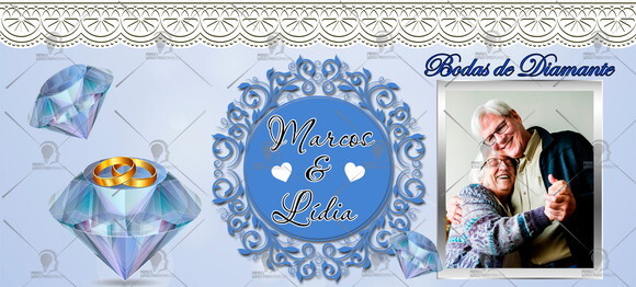 Kit 2 Canecas Mágicas Bodas de Diamante com Foto + Caixinha
