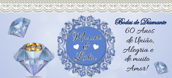 Kit 2 Canecas Mágicas Bodas de Diamante + Caixinha