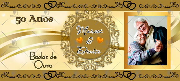 Kit 2 Canecas Mágicas Bodas de Ouro com Foto + Caixinha