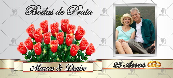 Kit 2 Canecas Mágicas Bodas de Prata com Foto + Caixinha