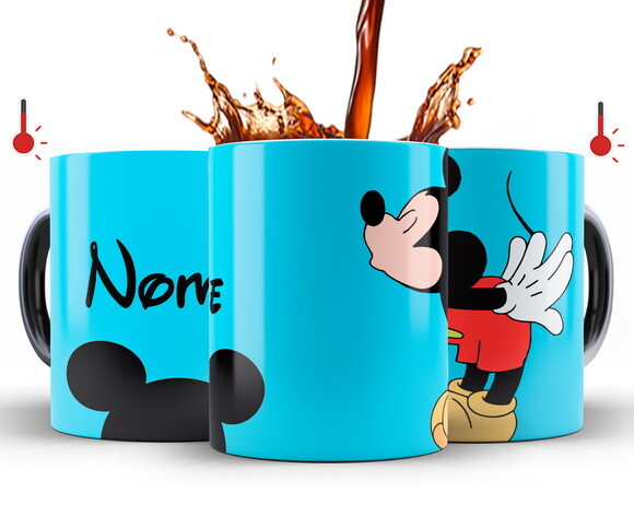 Kit 2 Canecas Mágicas Namorados Mickey e Minnie com Nome
