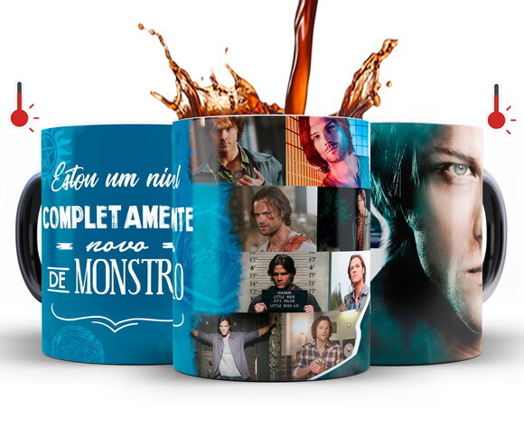 Kit 2 Canecas Mágicas Série Supernatural Dean e Sam