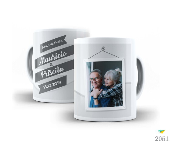 Kit 2 Canecas Personalizadas Bodas De Prata 25 Anos
