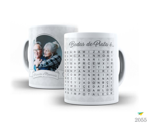 Kit 2 Canecas Personalizadas Bodas De Prata 25 Anos