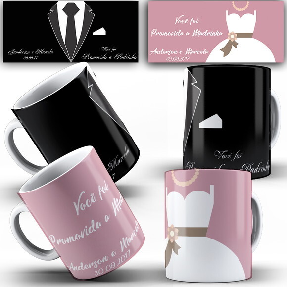 Kit 2 Canecas Personalizadas Padrinho E Madrinha !!!