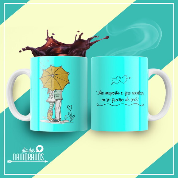 kit 2 Canecas Presente de Namoro Noivos Preciso de Você