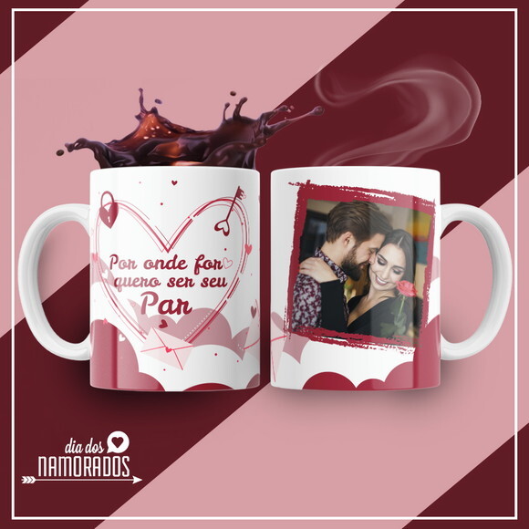 kit 2 Canecas Presente de Namoro, Noivos Casamento com Foto