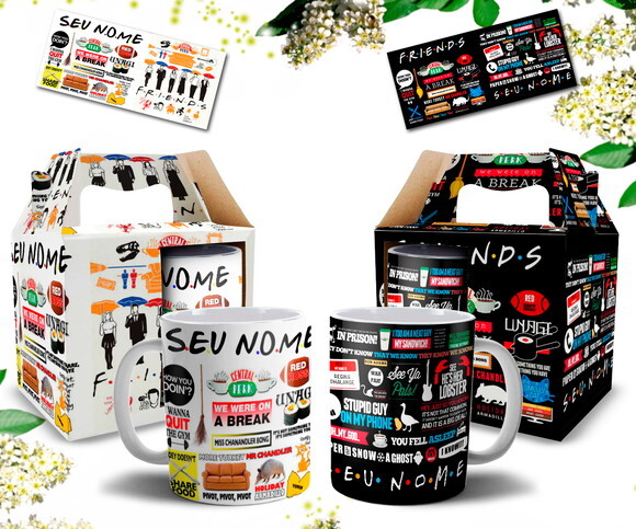 Kit 2 Canecas Série Friends Com Nome Personalizado