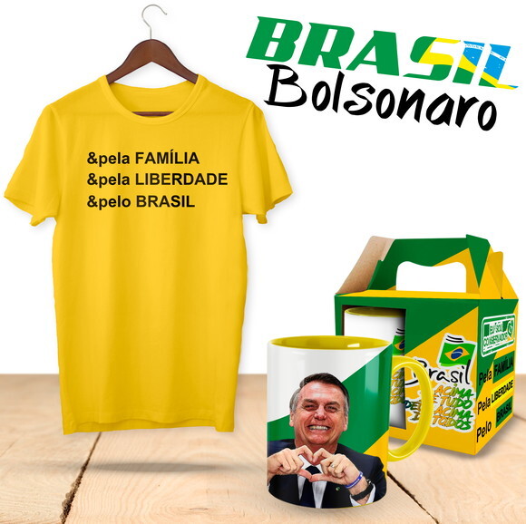 Kit Camiseta + Caneca Bolsonaro Conservador Com Nome